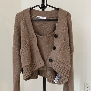 Zara set (cardigan and crop tanktop)